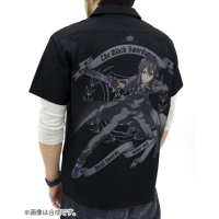 Black Swordsman Kirito Full Color Work Shirt (Black)