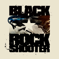 Black Rock Shooter Flying T-Shirt (Light Beige)