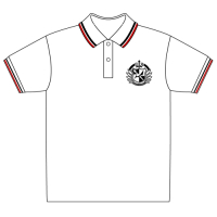 Kibogamine Gakuen Polo-shirt (White/Red/Black)