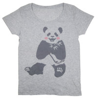 Panda-kun Girls Cutsew (Heather Gray)