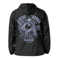 Kaga Hooded Windbreaker (Black x White)
