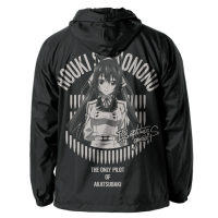 Shinonono Hoki Reboot Hooded Windbreaker (Black x Red)