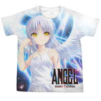 Tachibana Kanade Angel Form Full Graphic T-shirt (White)